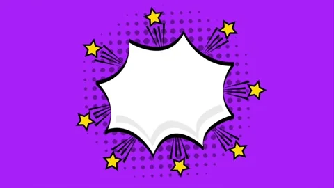 Animated comic style motion graphic with pop art elements in colorful design Video stock 313578440