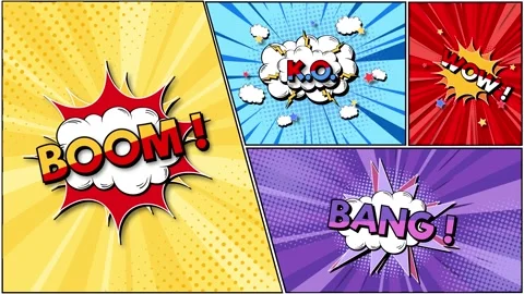 Animated Comic Text Speech Bubble: Dynamic Layouts Background Stock Footage 241880744