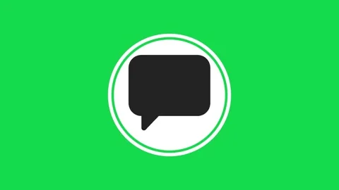 Animated comment button icon animation. social media button  animation on green Stock Footage 320175762