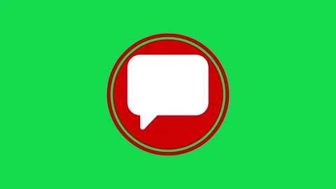 Animated comment button icon animation. social media button  animation on green Stock Footage 320175769