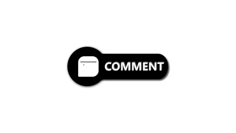 Animated comment button icon on a white background. Stock Footage 258432122