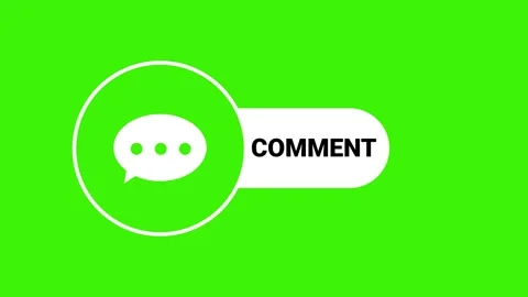Animated comment button pop up on green screen background. Modern white spe.. Stock Footage 341409887