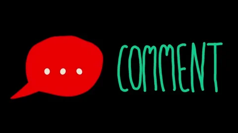 Animated "Comment" icon and text in a cute and playful design Stock Footage 312664139