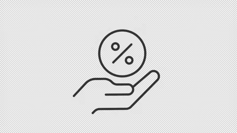 Animated commission line icon Stock Footage 333749013