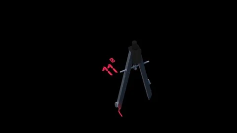 Animated Compass draws 180 degrees with Alpha Stock Footage 75280437