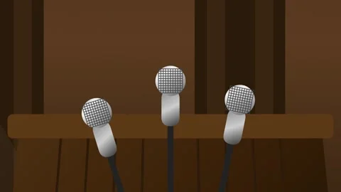Animated Compilation Of Speech Podium Construction Finance And Audience Scenes Stock Footage 340147231