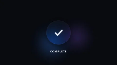 Animated Complete Checkmark on Dark Background. Vídeos de archivo 335735221