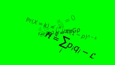 Animated Complex Math Equations Flying Outward on Green Screen Background 스톡 동영상 336735811