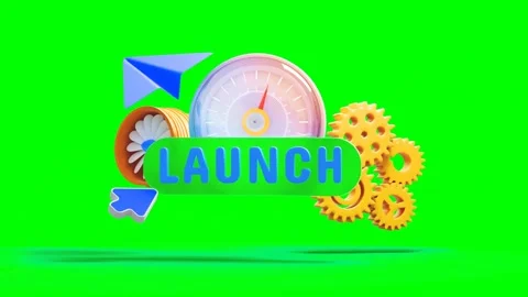 Animated Computer Cursor Clicking on Launch Prompt surrounded with speedome.. Видео 312665438