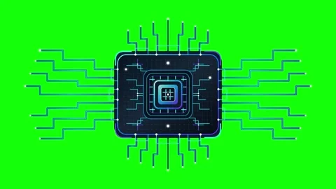 Animated Computer Microprocessor Chip Stock Footage 347367409