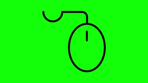 Animated computer mouse icon with moving wire and scroll wheel on green screen Vídeo Stock 330397529