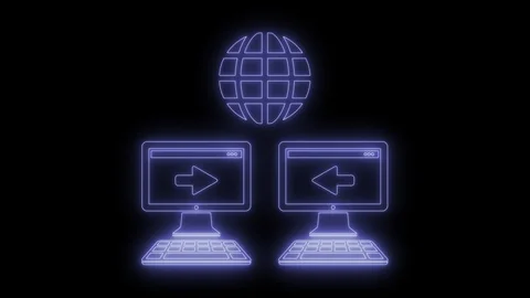 Animated computer network icon 4K | Stock Video | Pond5