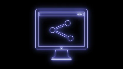 Animated computer network icon 4K | Stock Video | Pond5