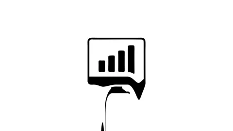Animated computer screen displays upward moving growth bars icon Stock Footage 327761648