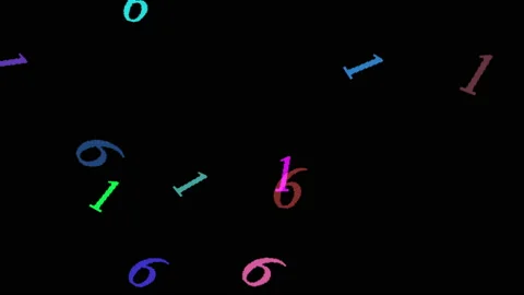 Animated computer screen saver colored digits Stock Footage 92016391