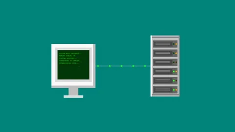 Animated computer server data transfer motion graphic Stock Footage 346713061