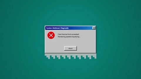Animated Computer System Meltdown Diagnostic Error Message on a Vintage Gre.. Stock Footage 347347609