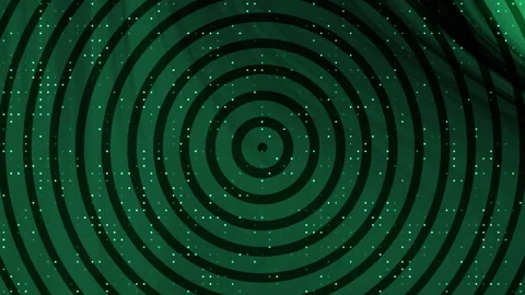 Animated Concentric black rings on green black gradient background with digital  Stock Footage 346380549