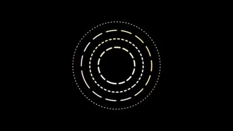 Animated Concentric Dashed Circles Data Loop Video stock 336702092