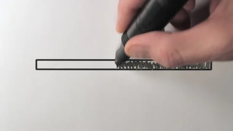 The animated concept idea of the black pen illustrator of the status bar. Stock Footage 255683264