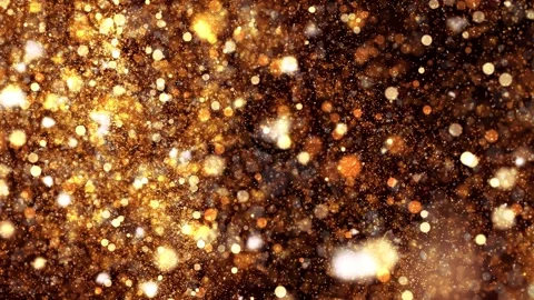 Animated concept of orange gold particles for celebrating birthdays Stock Footage 324149985