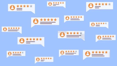 Animated Concept Showing Customer Feedback, Reviews, Ratings, and Testimonials. Stock Footage 327993691