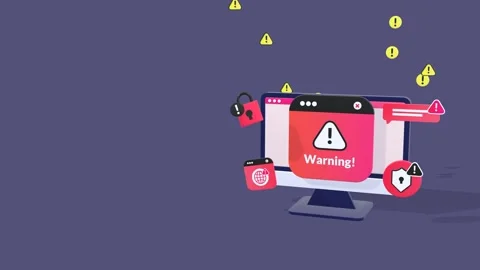 Animated Concept Warning About Dangerous Websites and Online Security Threats. Stock Footage 327993692