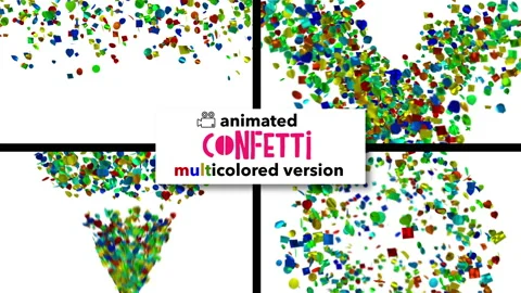 Animated confetti collection - multicolour Stock Footage 148174453