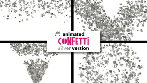 Animated confetti collection - Silver Stock Footage 148174379