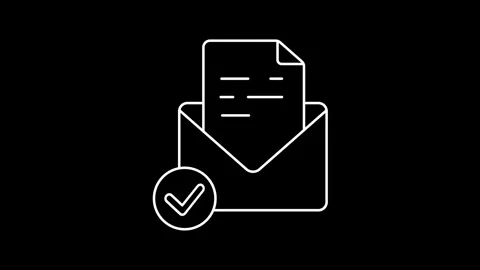 Animated confirmation icons in thin line style Stock Footage 321088490