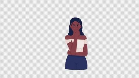 Animated confused lady Stock Footage 228908552