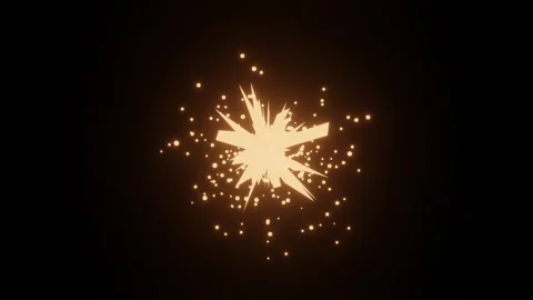 Animated continuous golden fire explosion with particle bursts, Bright glow.. Stock Footage 326165360