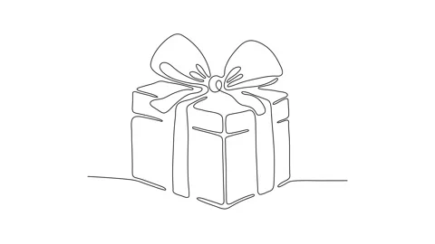 Animated Continuous Line Drawing of Gift Stock Footage 327787903