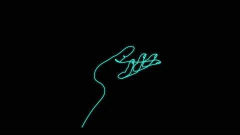 Animated continuous one line drawing of hand holding heart on palm. Self drawing Stock Footage 237329892