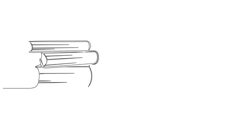 Animated continuous single line drawing of stack of books Vídeos de archivo 220731944