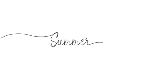 Animated continuous single line drawing of word SUMMER Stock Footage 228624479