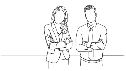Animated continuous single line drawing of business people Stock Footage 246058526