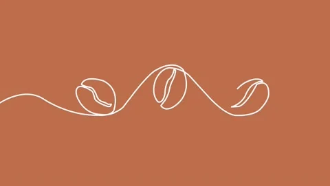 Animated continuous single line drawing of coffee beans, line art animation line Stock Footage 310139500