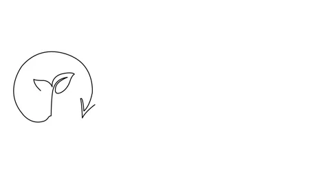 Animated continuous single line drawing of Tree Stock Footage 310416985