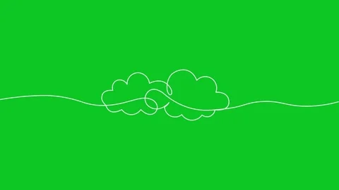 Animated continuous single line of sun with clouds, sunny weather Vídeos de archivo 312949425
