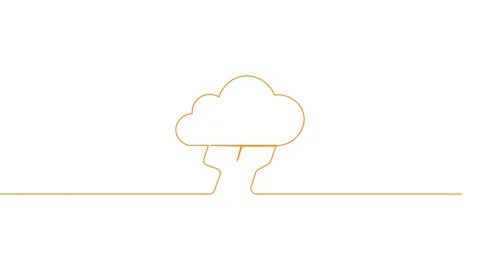 Animated continuous single line of sun with clouds, sunny weather 库存影片 312949426