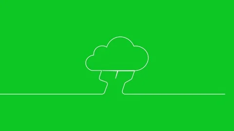 Animated continuous single line of sun with clouds, sunny weather Stock Footage 312949428