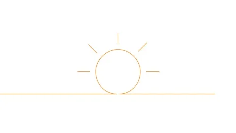 Animated continuous single line of sun with clouds, sunny weather Stock Footage 312949437