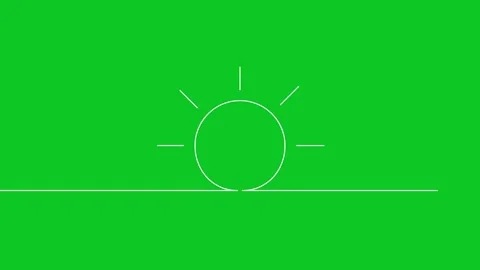 Animated continuous single line of sun with clouds, sunny weather Stock Footage 312949440