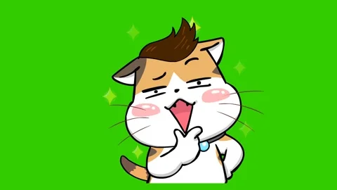 Animated Cool Cat - Green Screen Stock Footage 282777931