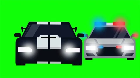 Green screen chroma cop car crash free  