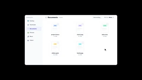 Animated copying and pasting a file from downloads folder to document folder. 4K Video stock 341694213
