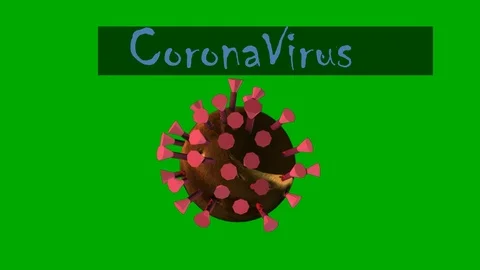 Animated CoronaVirus Like Representation w/ Title (Looping):  Green Screen Stock Footage 126461336