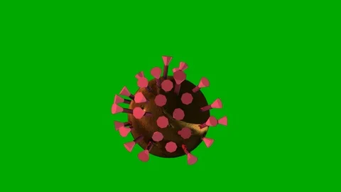 Animated CoronaVirus Like Representation(Looping):  Green Screen + Matte Video stock 126461286
