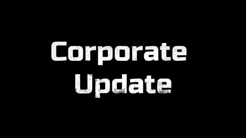 Animated corporate update text on black background with white and gray gradient 스톡 동영상 335280171